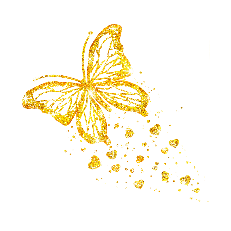 Glitzernder Schmetterling symbolisiert Leichtigkeit und Freiheit